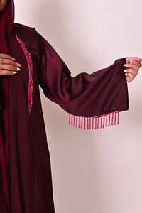Beaded fringe- Burgundy