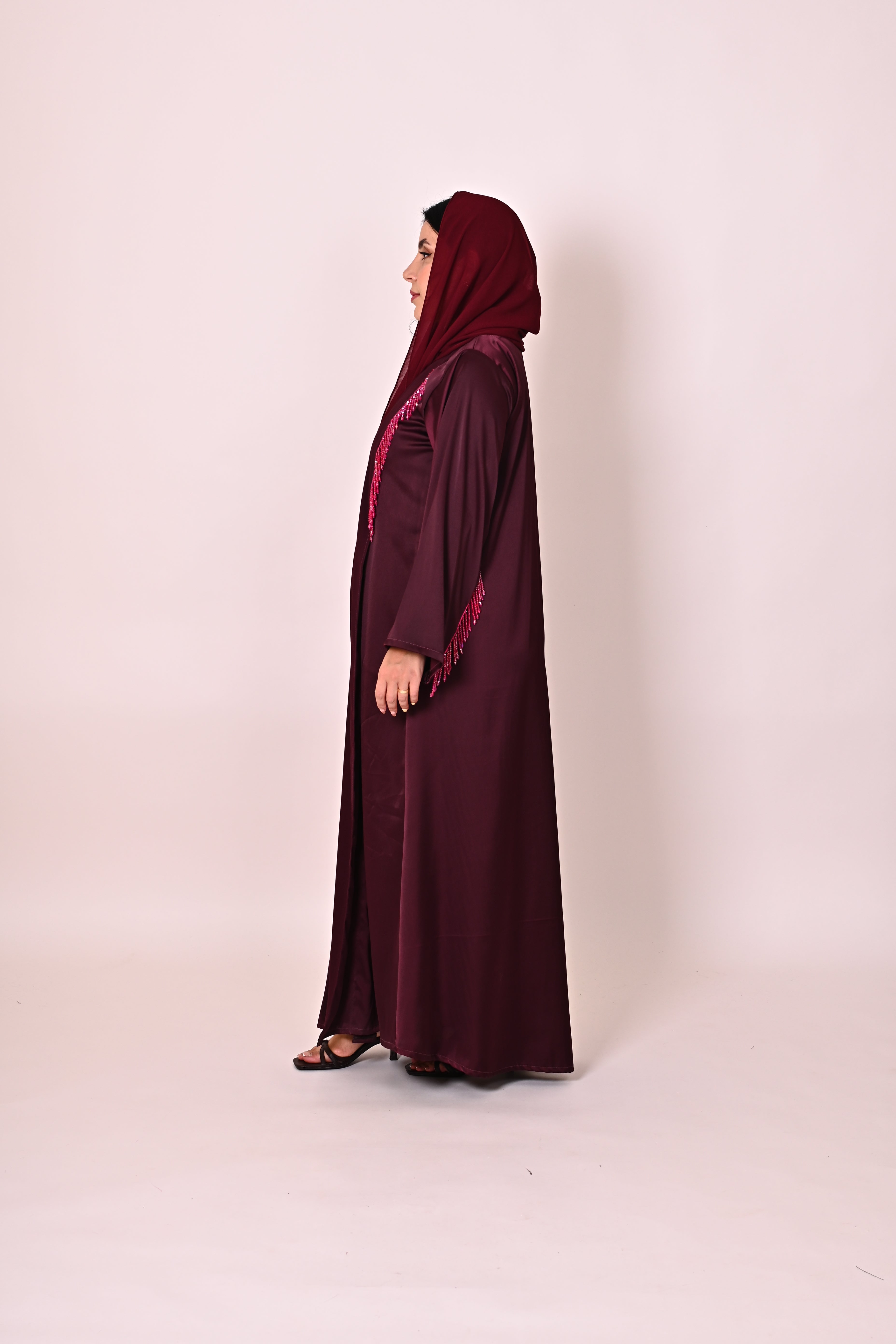 Beaded fringe- Burgundy