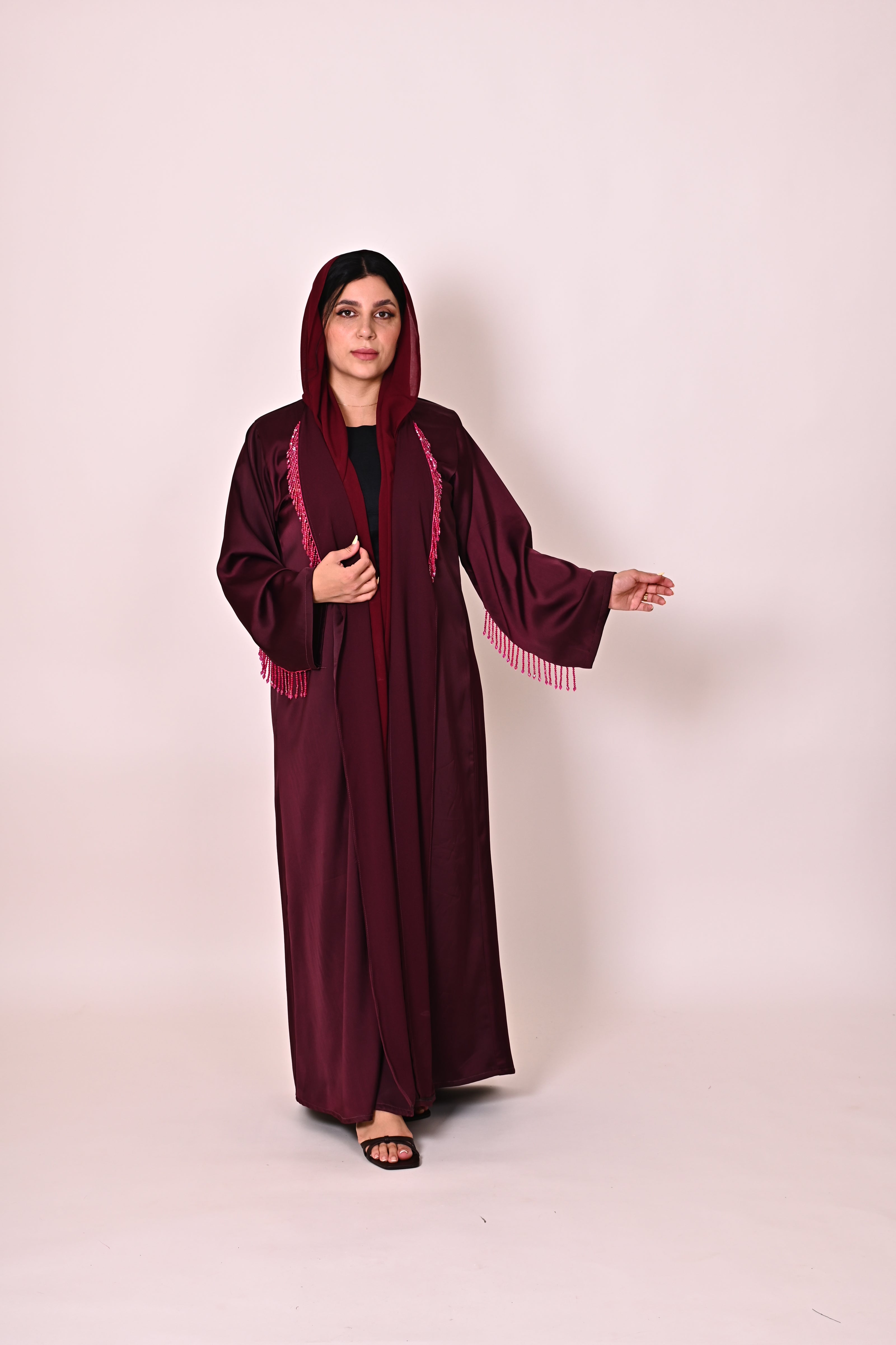 Beaded fringe- Burgundy