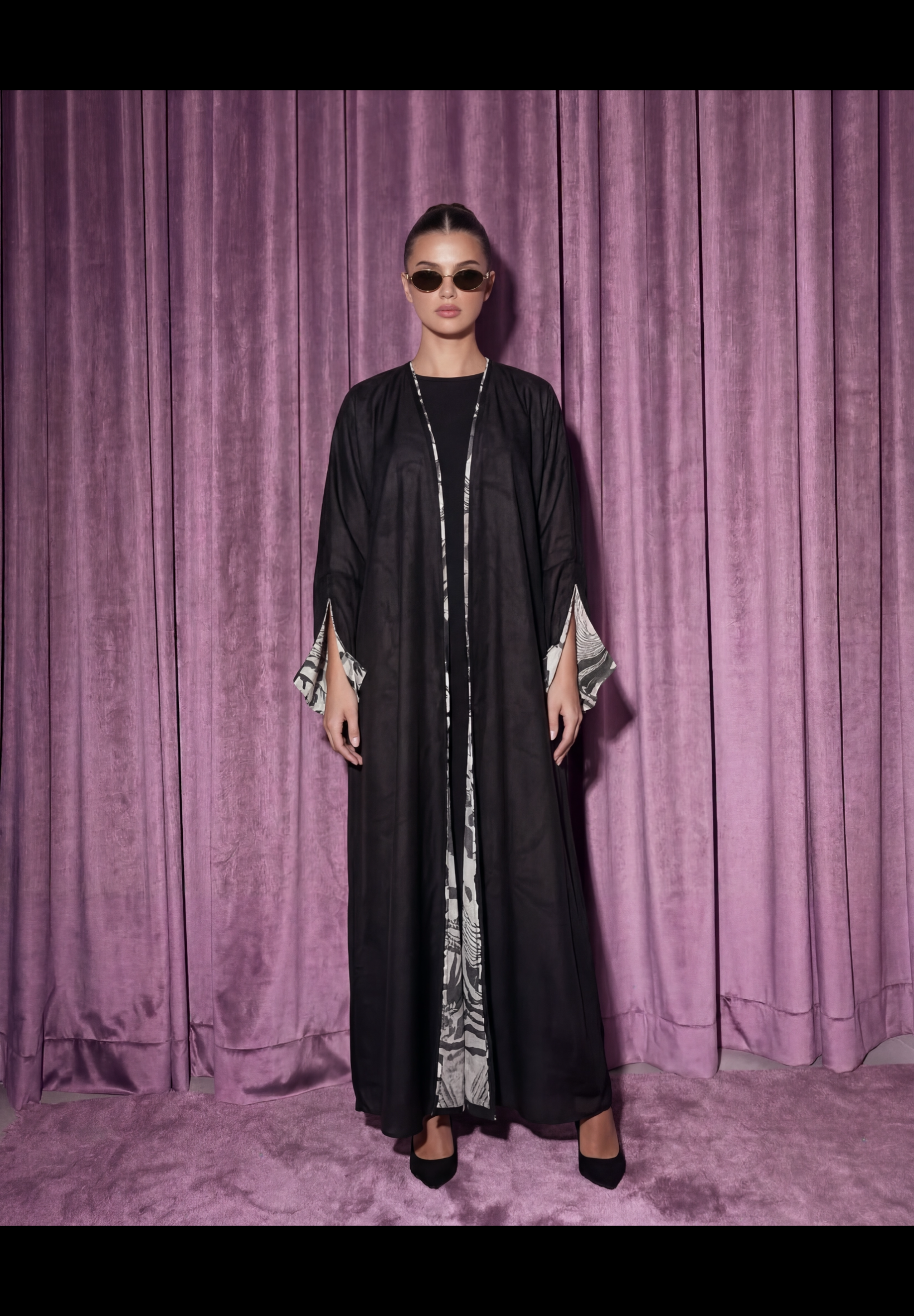 Chiffon double faced abaya